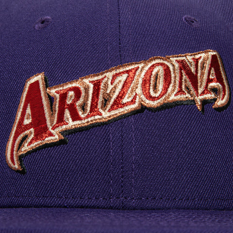 New Era 59Fifty Arizona Diamondbacks Inaugural Patch Word Hat - Purple, Red, Metallic Copper