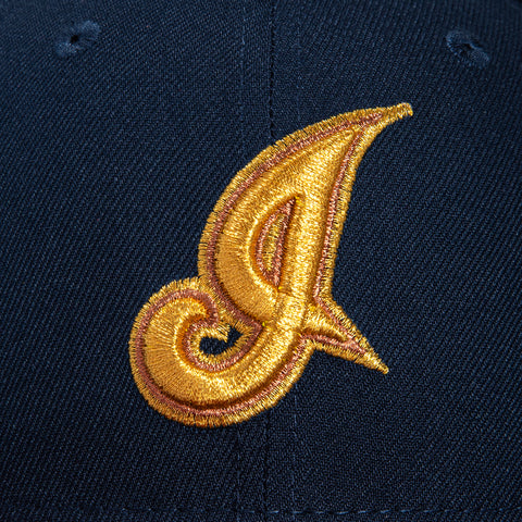 New Era 59Fifty Cleveland Guardians Jacobs Field Patch I Hat - Navy, Cardinal, Metallic Gold