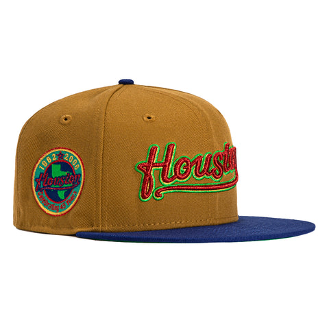 New Era 59Fifty Houston Astros 45 Years Patch Word Hat - Gold, Royal