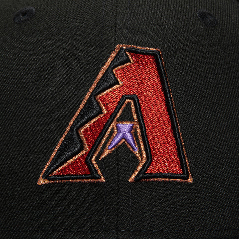 New Era 59Fifty Arizona Diamondbacks A Hat - Black, Purple, Red, Metallic Copper