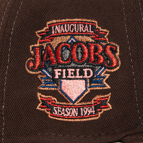 New Era 59Fifty Pink Contrast Stitch Cleveland Guardians Jacobs Field Patch I Hat - Brown