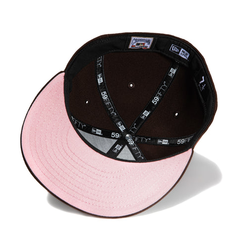 New Era 59Fifty Pink Contrast Stitch Houston Astros Alternate Logo Patch Word Hat - Brown