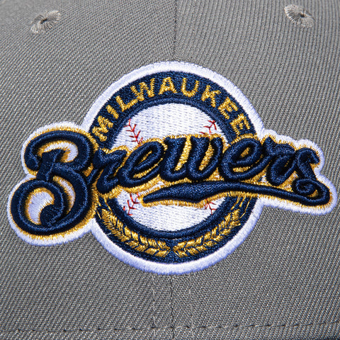 New Era 59Fifty Milwaukee Brewers Home to Heroes Patch Hat - Storm Grey, Light Navy