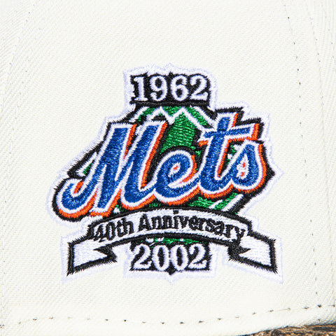 New Era 59Fifty New York Mets 40th Anniversary Stadium Patch Word Hat - White, RealTree