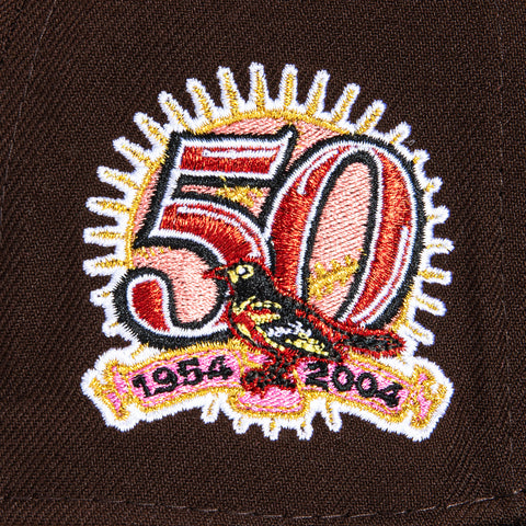 New Era 59Fifty Sweethearts Baltimore Orioles 50th Anniversary Patch Alternate Hat - Brown, Black, Red, Pink