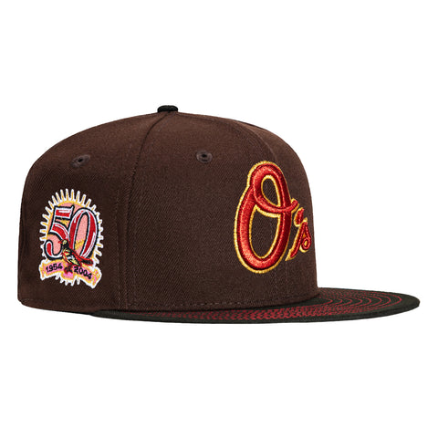 New Era 59Fifty Sweethearts Baltimore Orioles 50th Anniversary Patch Alternate Hat - Brown, Black, Red, Pink