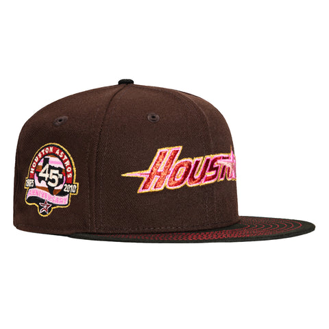 New Era 59Fifty Sweethearts Houston Astros 45th Anniversary Patch Word Hat - Brown, Black, Red, Pink