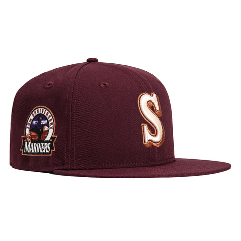 New Era 59Fifty Bordeaux Seattle Mariners 30th Anniversary Patch Hat - Maroon