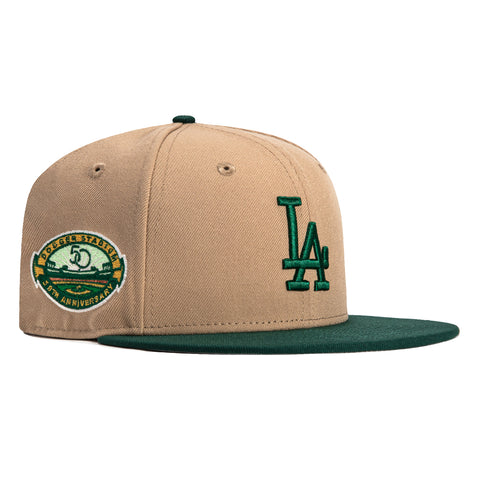 New Era 59Fifty Los Angeles Dodgers 50th Anniversary Stadium Patch Hat - Khaki, Green