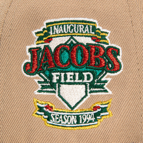 New Era 59Fifty Cleveland Guardians Jacobs Field Patch I Hat - Khaki, Green