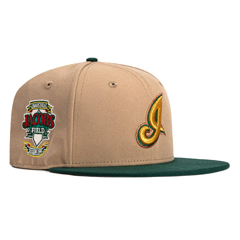 New Era 59Fifty Cleveland Guardians Jacobs Field Patch I Hat - Khaki, Green