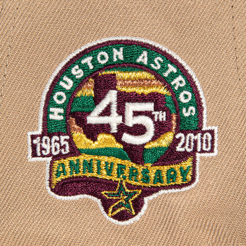New Era 59Fifty Houston Astros 45th Anniversary Patch Alternate Hat - Khaki, Maroon