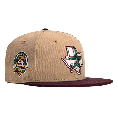 New Era 59Fifty Houston Astros 45th Anniversary Patch Alternate Hat - Khaki, Maroon