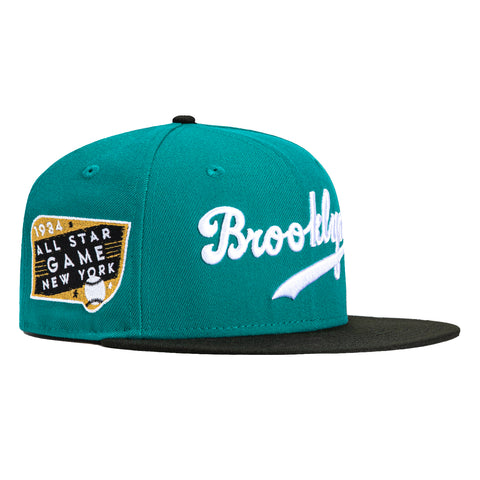 New Era 59Fifty Brooklyn Dodgers 1934 All Star Game Patch Hat - Teal, Black