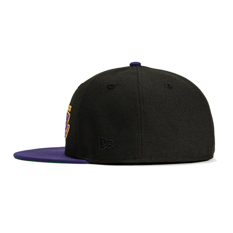 New Era 59Fifty Los Angeles Lakers Logo Patch Hat - Black, Purple, Metallic Gold
