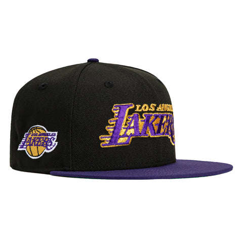New Era 59Fifty Los Angeles Lakers Logo Patch Hat - Black, Purple, Metallic Gold