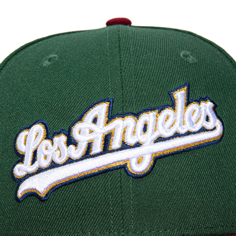 New Era 59Fifty Los Angeles Dodgers 50th Anniversary Stadium Patch Script Hat - Green, Cardinal
