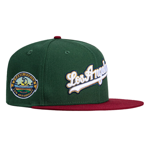 New Era 59Fifty Los Angeles Dodgers 50th Anniversary Stadium Patch Script Hat - Green, Cardinal