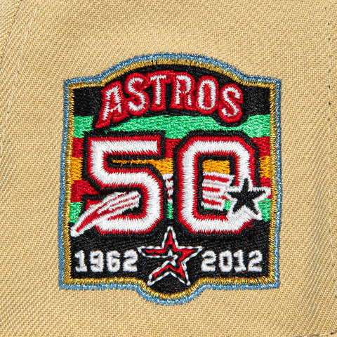 New Era 59Fifty Houston Astros 50th Anniversary Patch City Hat - Tan, Black