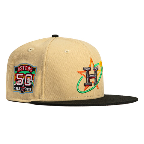 New Era 59Fifty Houston Astros 50th Anniversary Patch City Hat - Tan, Black