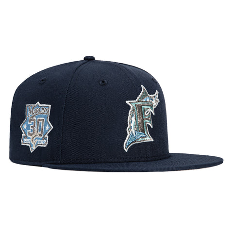 New Era 59Fifty Galaxy Pack Miami Marlins 30th Anniversary Patch Hat - Navy