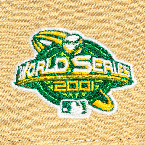 New Era 59Fifty Arizona Diamondbacks 2001 World Series Patch Word Hat - Tan, Green, Gold