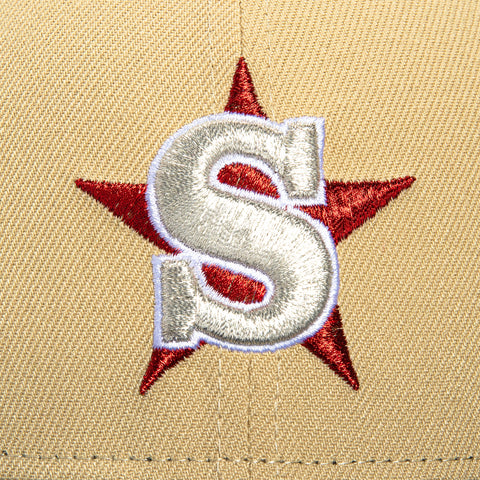 New Era 59Fifty San Bernardino Spirit Logo Patch Hat - Tan, Navy, Red