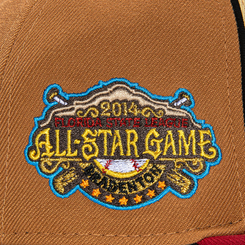New Era 59Fifty Bradenton Marauders 2014 All Star Game Patch Rail Hat - Tan, Khaki, Cardinal