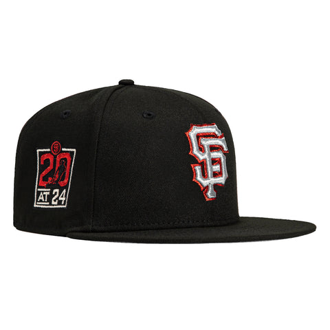 New Era 59Fifty San Francisco Giants 20th Anniversary Patch Hat - Black, Metallic Silver, Red