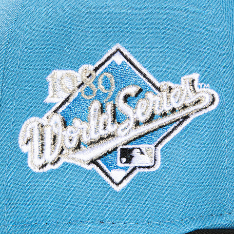 New Era 59Fifty Oakland Athletics 1989 World Series Patch Hat - Light Blue, Black
