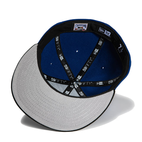 New Era 59Fifty Los Angeles Angels 50th Anniversary Stadium Patch Upside Down Hat - Royal, Black, Metallic Silver, Red