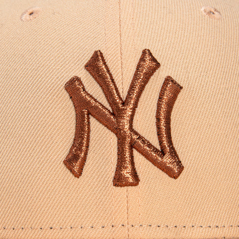 New Era 59Fifty New York Yankees 100th Anniversary Stadium Patch Hat - Peach, Metallic Copper