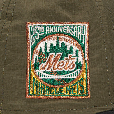 New Era 59Fifty New York Mets 25th Anniversary Patch Hat - Olive, Black, Metallic Gold