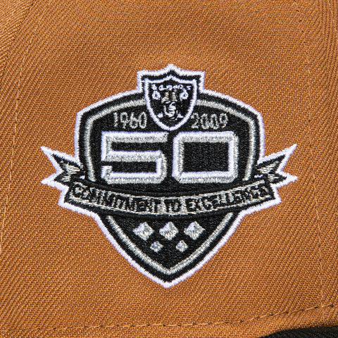 New Era 59Fifty Las Vegas Raiders 50th Anniversary Patch City Hat - Khaki, Black