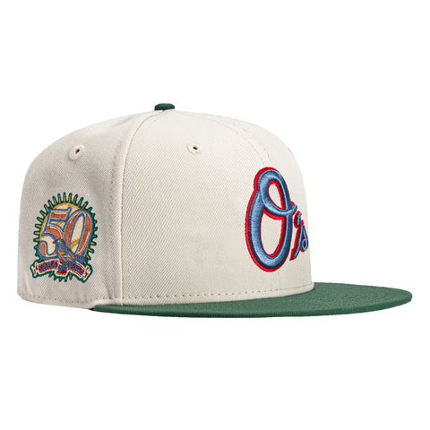 New Era 59Fifty Baltimore Orioles 50th Anniversary Patch Alternate Hat - Stone, Green, Indigo, Red