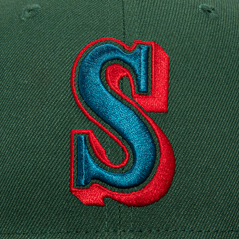 New Era 59Fifty Seattle Mariners 30th Anniversary Patch Hat - Green, Black, Indigo, Red