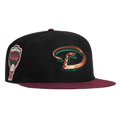 New Era 59Fifty Arizona Diamondbacks Inaugural Patch D Hat - Black, Maroon, Metallic Copper New Era
