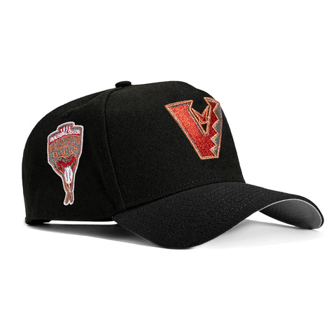 New Era 9Forty A-Frame Arizona Diamondbacks Inaugural Patch Upside Down Snapback Hat - Black