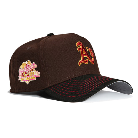 New Era 9Forty A-Frame Sweethearts Oakland Athletics Battle of the Bay Patch Snapback Hat - Brown, Black, Red, Pink