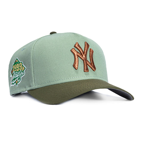 New Era 9Forty A-Frame New York Yankees 1999 World Series Patch Snapback Hat - Mint, Olive New Era