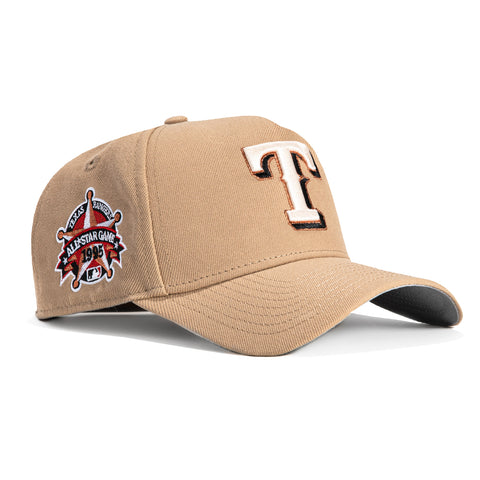 New Era 9Forty A-Frame Texas Rangers 1995 All Star Game Patch Snapback Hat - Tan