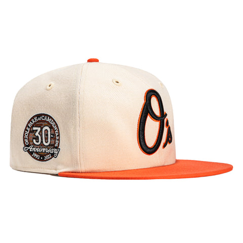 47 Brand White Dome Sureshot Captain Baltimore Orioles 30th Anniversary Patch Snapback Hat - White, Orange