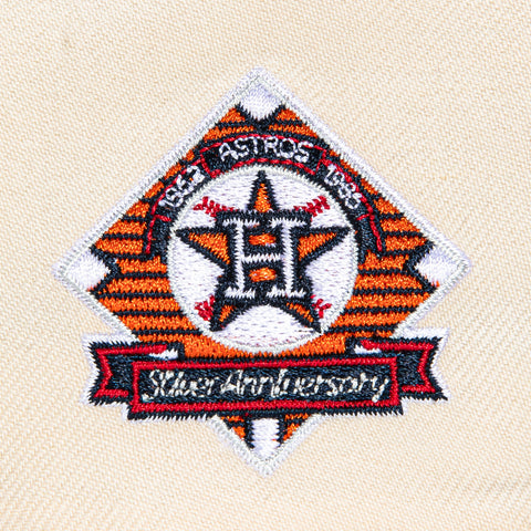 47 Brand Stone Dome Sureshot Captain Houston Astros 25th Anniversary Patch Snapback Logo Hat - White, Navy