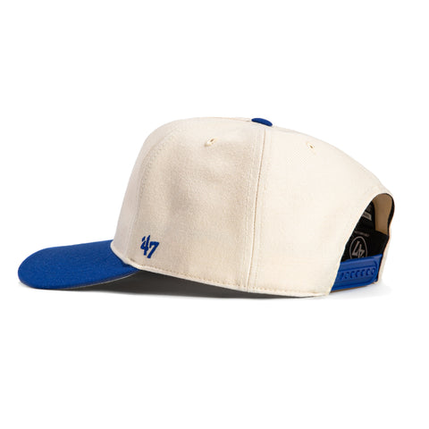47 Brand Stone Dome Hitch Los Angeles Dodgers 60th Anniversary Patch Snapback Hat - White, Royal
