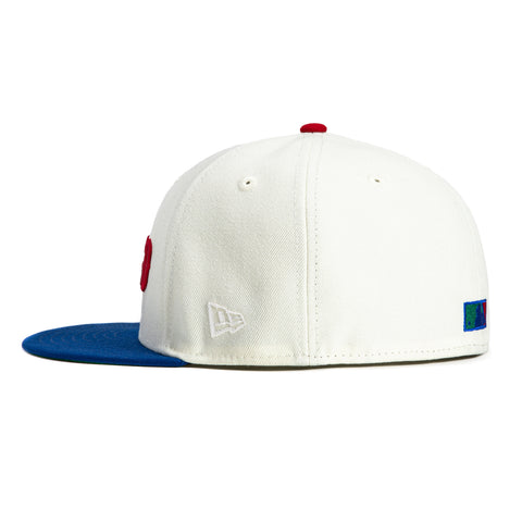New Era 59Fifty Chicago Cubs Wrigley Field Patch Word Hat - White, Royal, Red