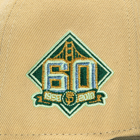 New Era 59Fifty San Francisco Giants 60th Anniversary Patch Hat - Tan, Olive, Metallic Gold