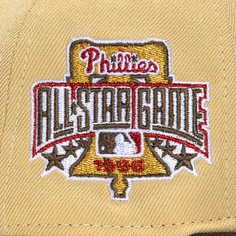 New Era 59Fifty Philadelphia Phillies 1996 All Star Game Patch Hat - Tan, Brown, Metallic Gold