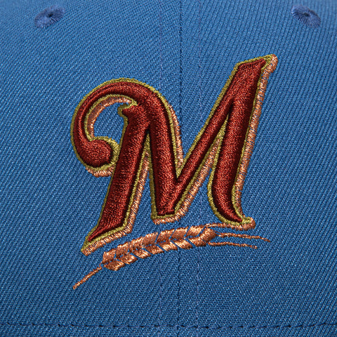New Era 59Fifty Outdoors Milwaukee Brewers 50th Anniversary Patch Hat - Indigo, Olive