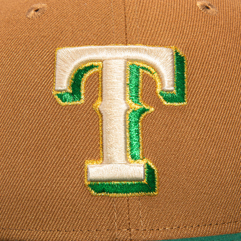 New Era 59Fifty Whiskey Texas Rangers Final Season Patch Hat - Khaki, Green