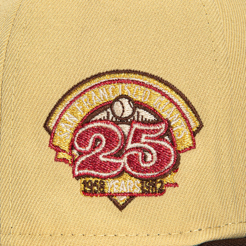 New Era 59Fifty Whiskey San Francisco Giants 25th Anniversary Patch G Hat - Tan, Brown